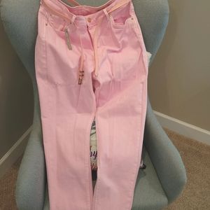 Asos Curve Women's Pink Jeans with belt in size US 14